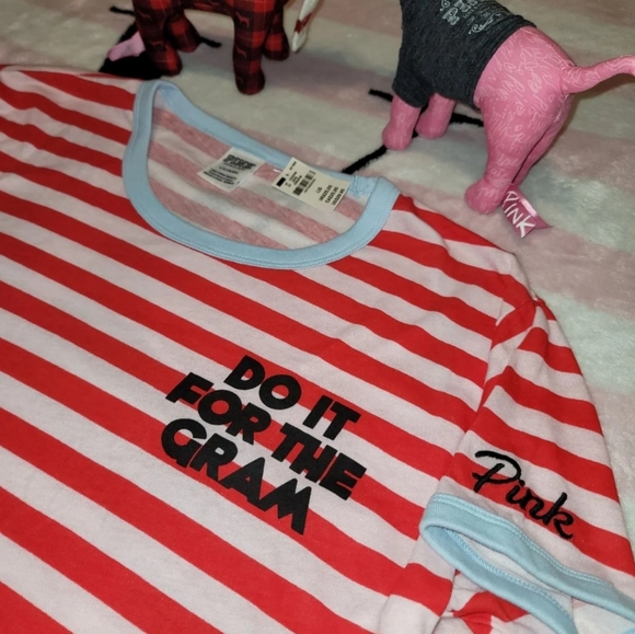 VS PINK "DO IT FOR THE GRAM" Tshirt Large NWT - Picture 8 of 9